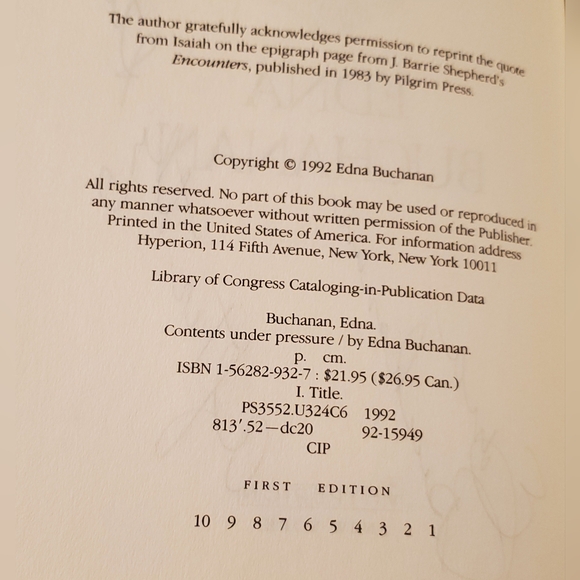 Autographed book by Edna Buchanan, Contents Under Pressure, Hardback. - Picture 4 of 7